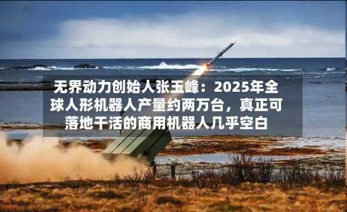 无界动力创始人张玉峰：2025年全球人形机器人产量约两万台，真正可落地干活的商用机器人几乎空白-第2张图片