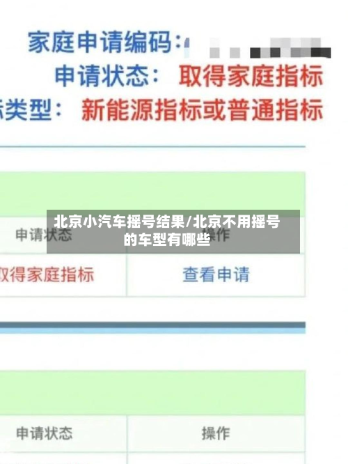 北京小汽车摇号结果/北京不用摇号的车型有哪些