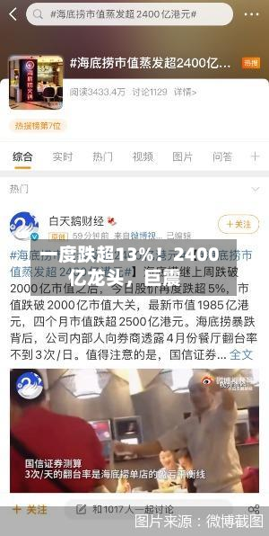 一度跌超13%！2400亿龙头	，巨震-第2张图片