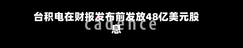 台积电在财报发布前发放48亿美元股息