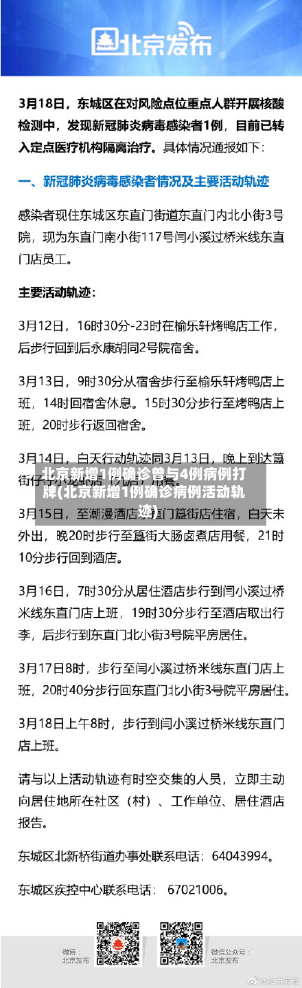 北京新增1例确诊曾与4例病例打牌(北京新增1例确诊病例活动轨迹)-第2张图片