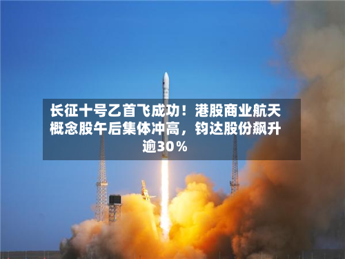 长征十号乙首飞成功！港股商业航天概念股午后集体冲高	，钧达股份飙升逾30％-第1张图片