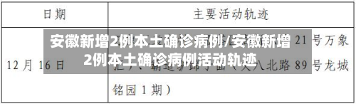 安徽新增2例本土确诊病例/安徽新增2例本土确诊病例活动轨迹-第3张图片