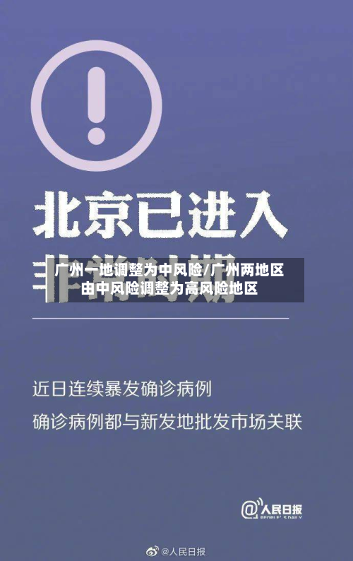 广州一地调整为中风险/广州两地区由中风险调整为高风险地区