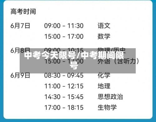 中考今天限号/中考期间限号
