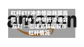 杠杆ETF冲击惊动韩国高层！“F4	”将举行协调会应对 一图速览韩国股市杠杆情况-第2张图片