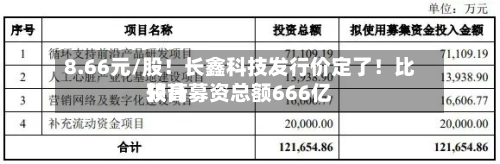8.66元/股！长鑫科技发行价定了！比较高预计募资总额666亿-第2张图片