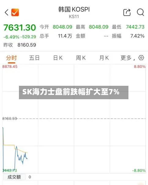 SK海力士盘前跌幅扩大至7%