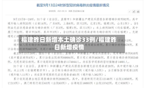 福建昨日新增本土确诊33例/福建昨日新增疫情