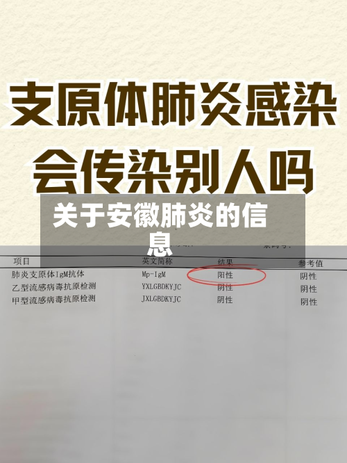 关于安徽肺炎的信息