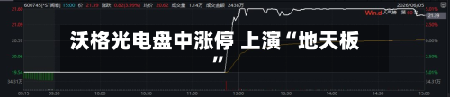 沃格光电盘中涨停 上演“地天板”-第1张图片