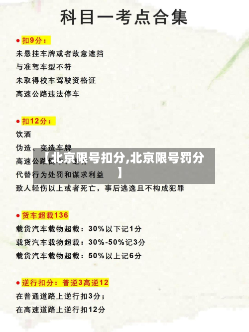 【北京限号扣分,北京限号罚分】