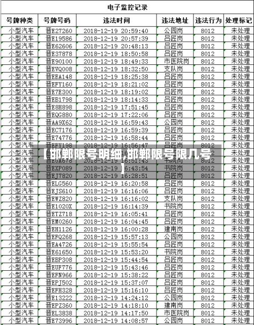 【邯郸限号明细,邯郸限号限几号】