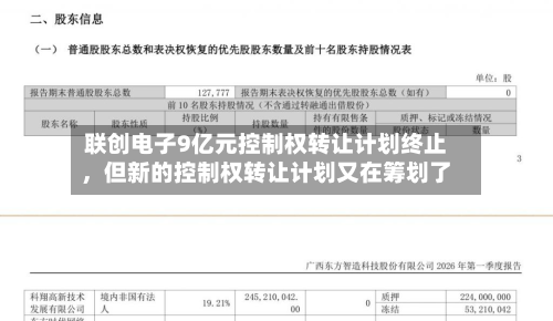 联创电子9亿元控制权转让计划终止	，但新的控制权转让计划又在筹划了-第2张图片