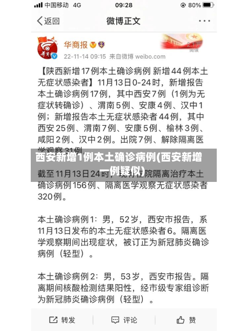 西安新增1例本土确诊病例(西安新增一例疑似)