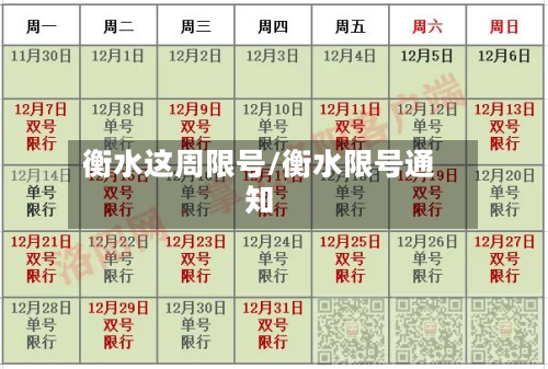 衡水这周限号/衡水限号通知-第2张图片