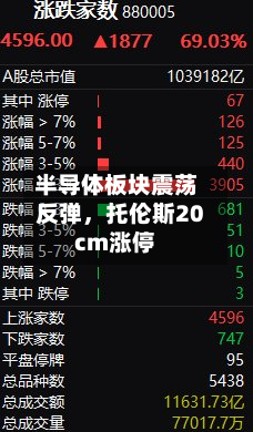 半导体板块震荡反弹	，托伦斯20cm涨停-第2张图片