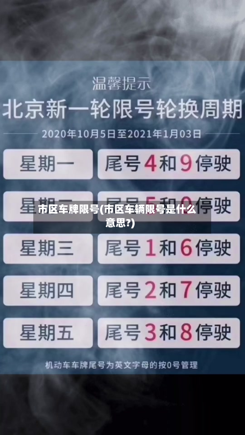 市区车牌限号(市区车辆限号是什么意思?)-第2张图片