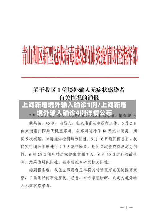 上海新增境外输入确诊1例/上海新增境外输入确诊4例详情公布-第3张图片